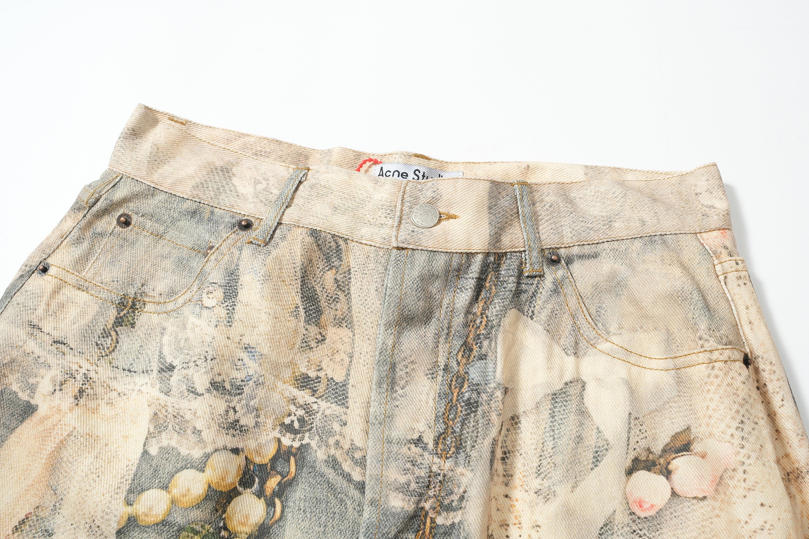 ACNE SS25 Lace and Pearls Trompe L'oeil Jeans P250