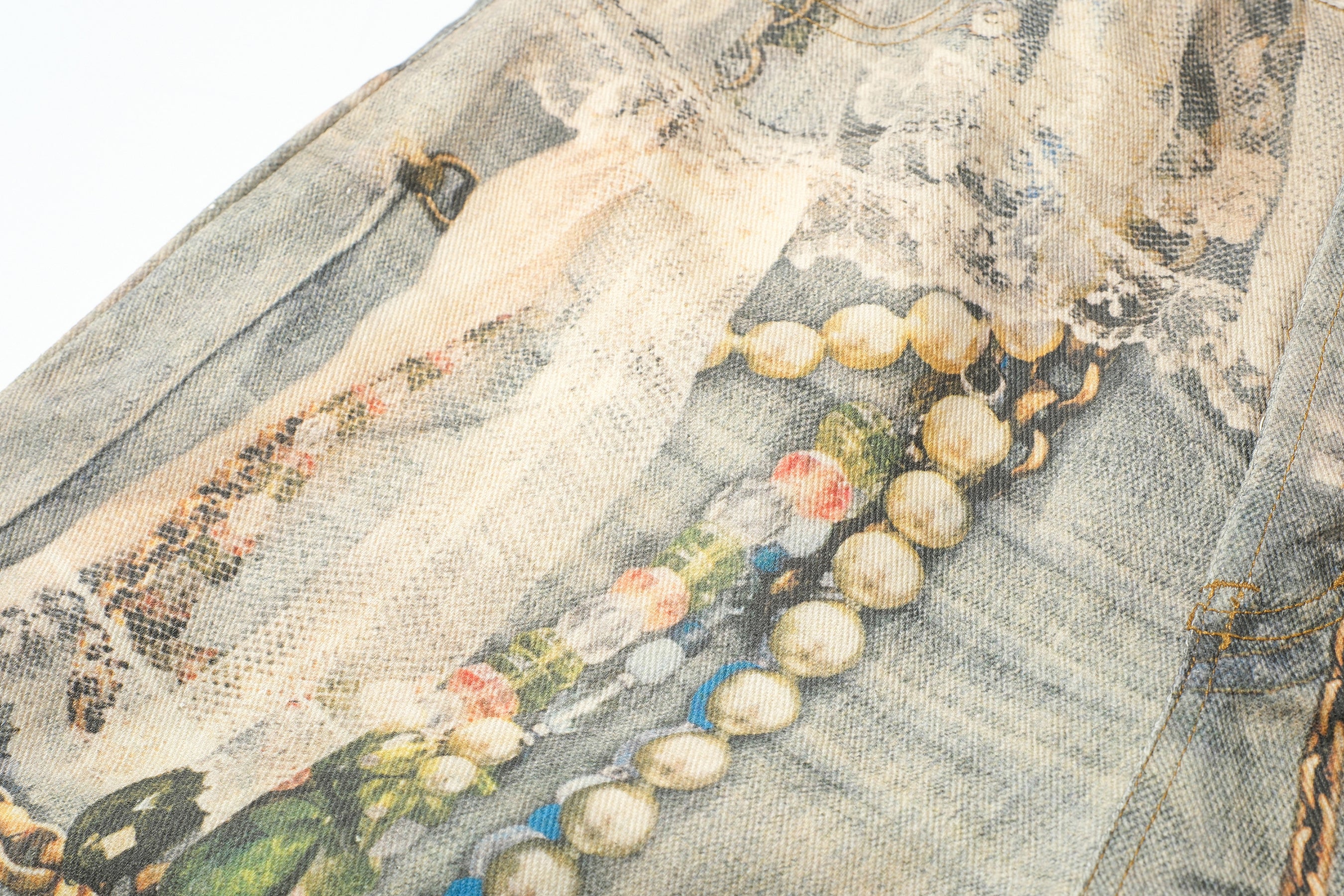 ACNE SS25 Lace and Pearls Trompe L'oeil Jeans P250