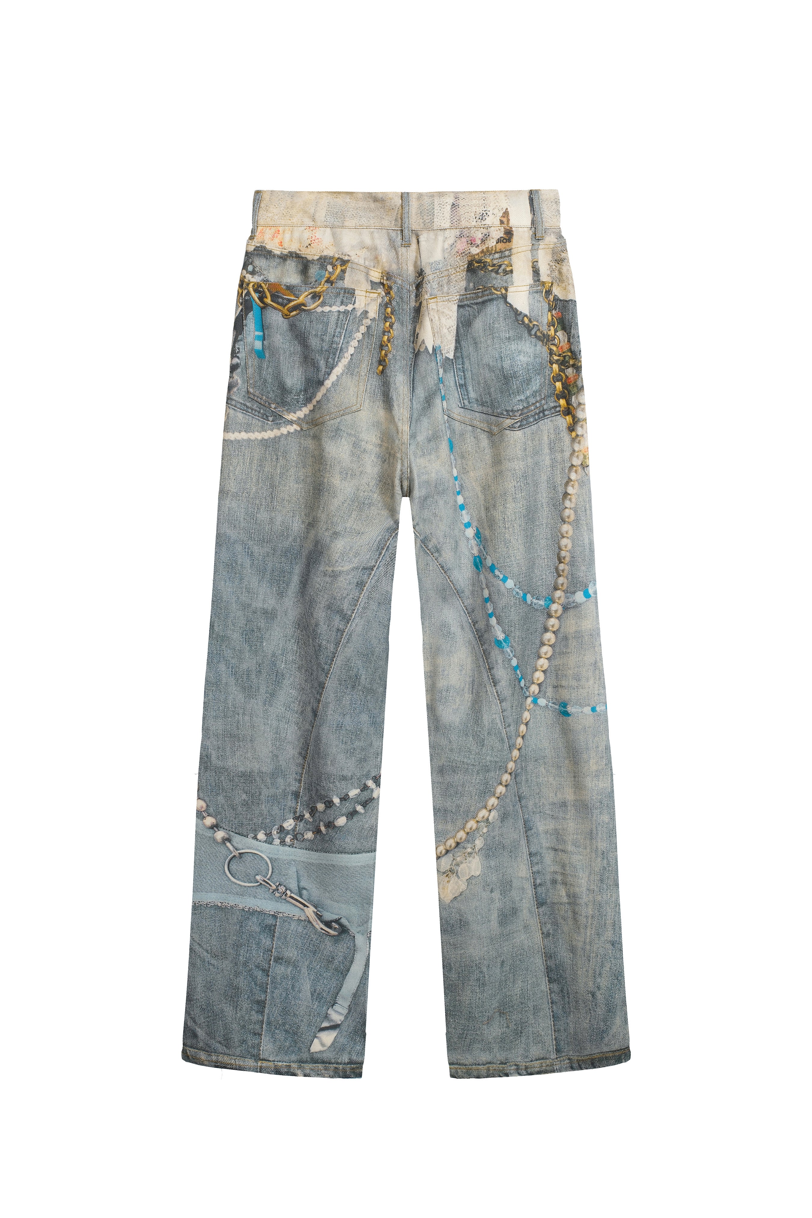 ACNE SS25 Lace and Pearls Trompe L'oeil Jeans P250