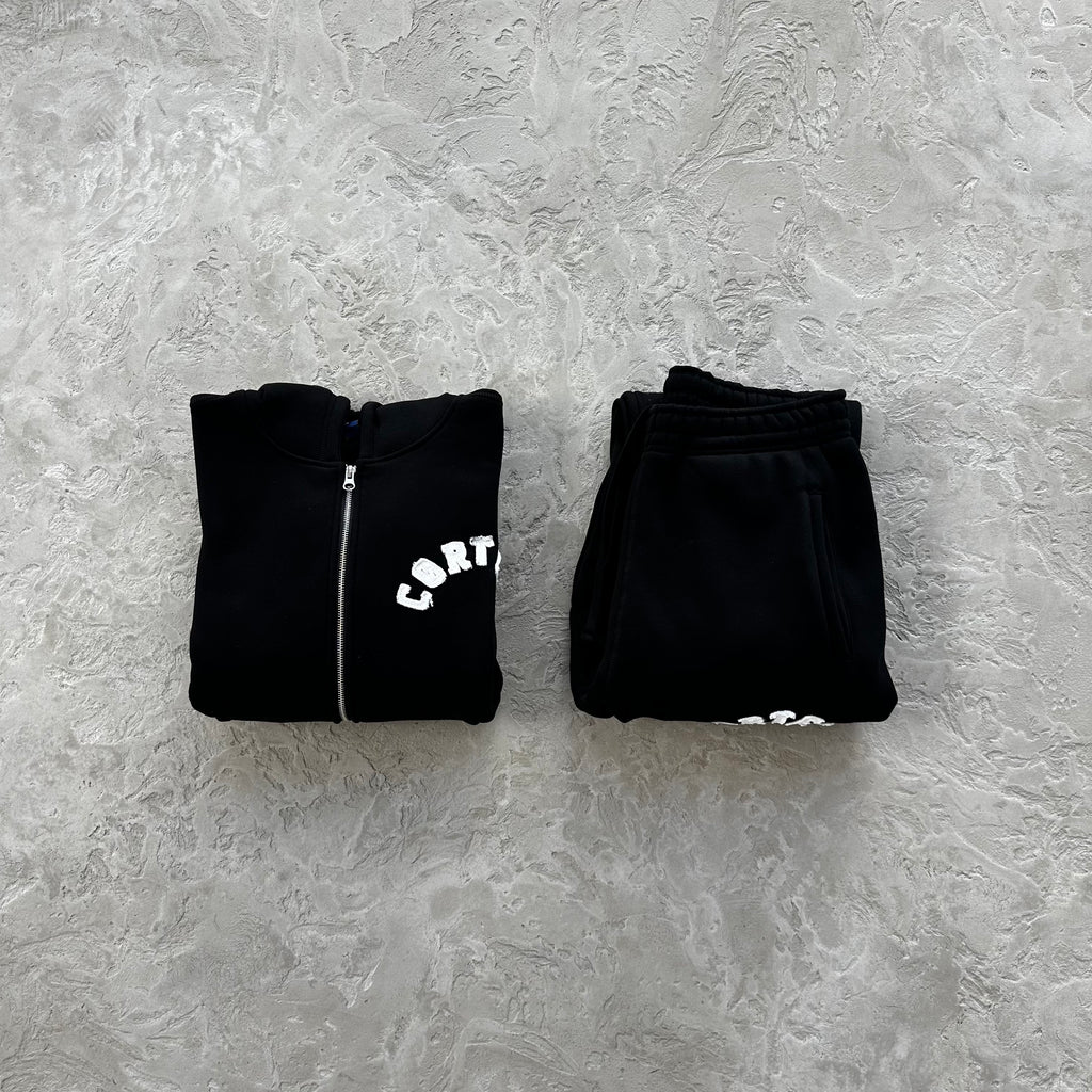 crtz college arch open hem set-black