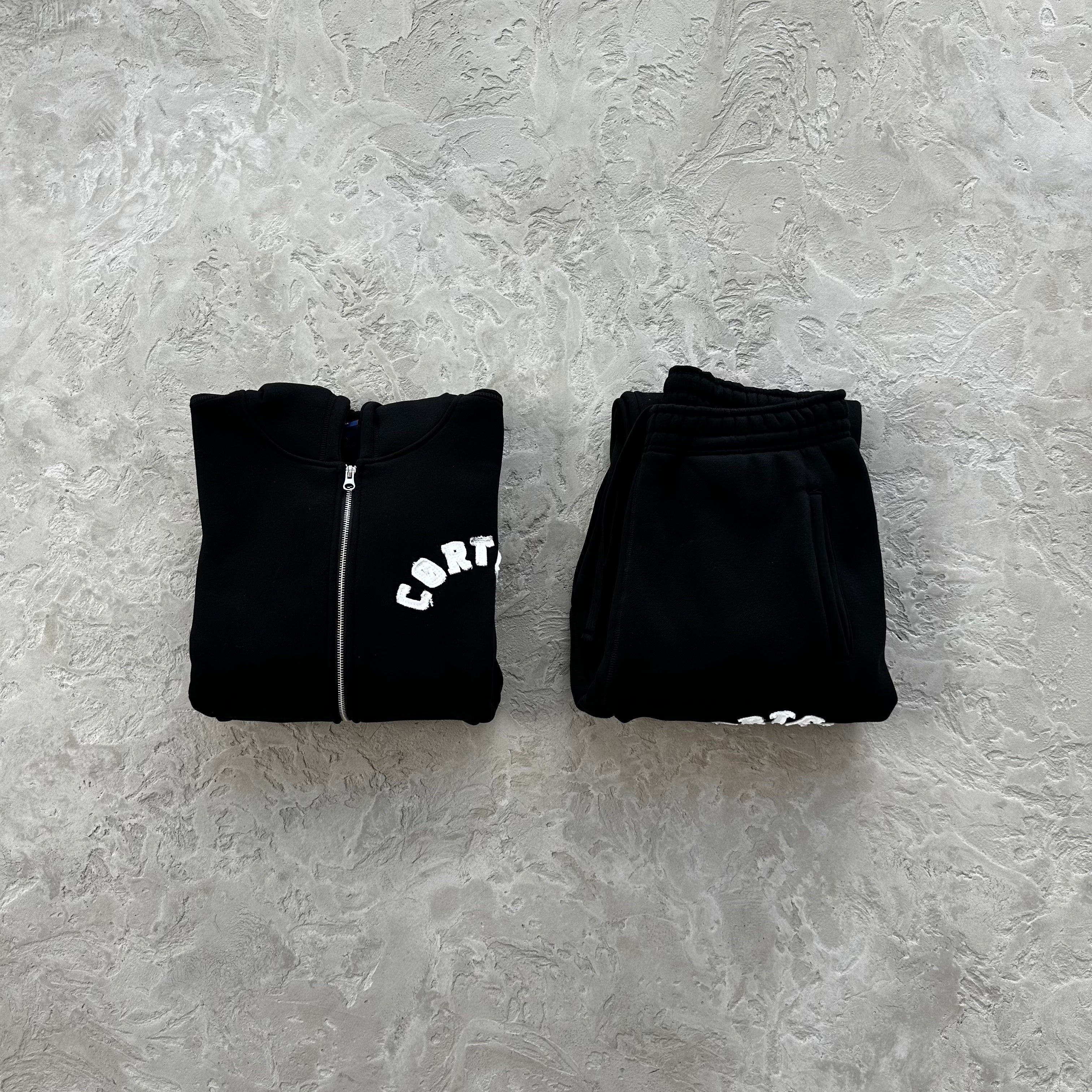 crtz college arch open hem set-black
