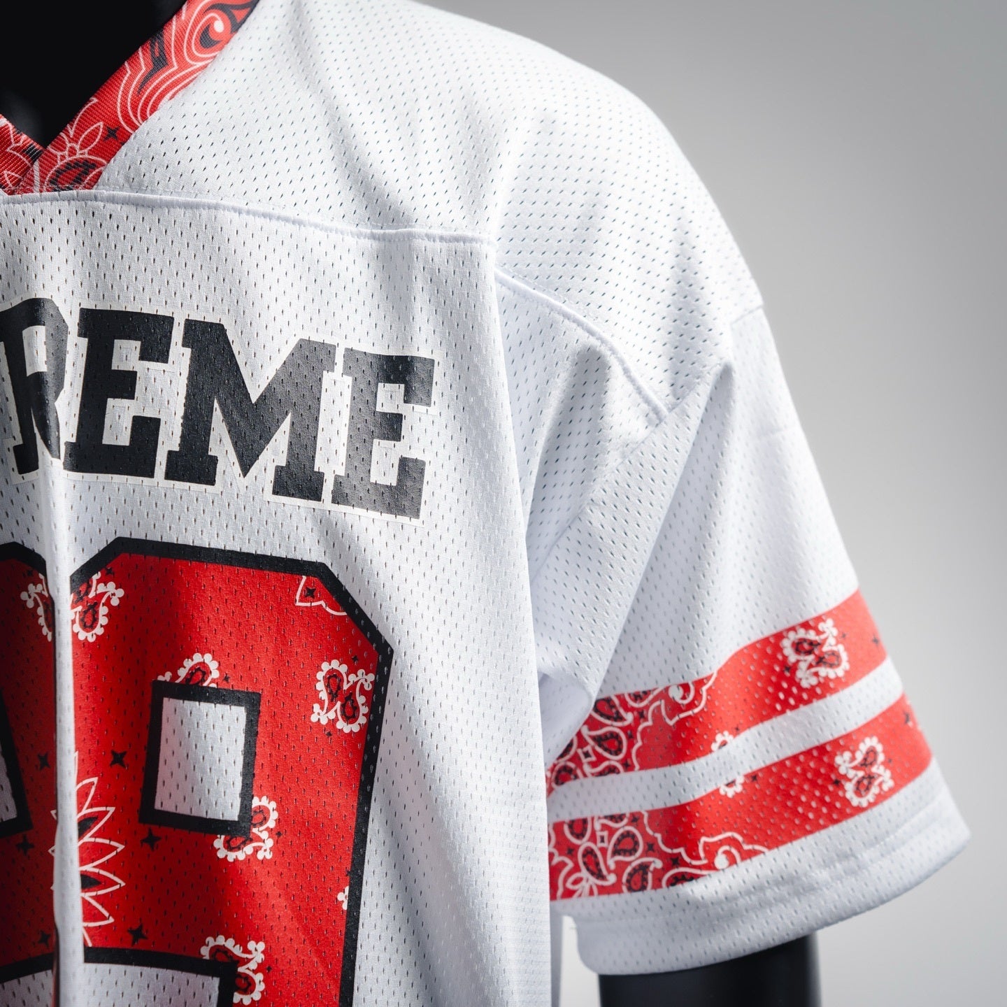 supr3me SS25 WEEK14 Bandana Football Jersey logo